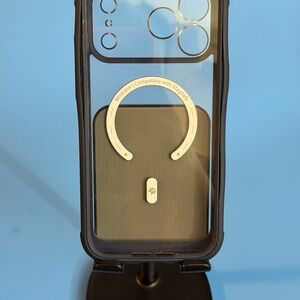 Navy blue and Clear MagSafe Compatible Phone Case 17 pro max